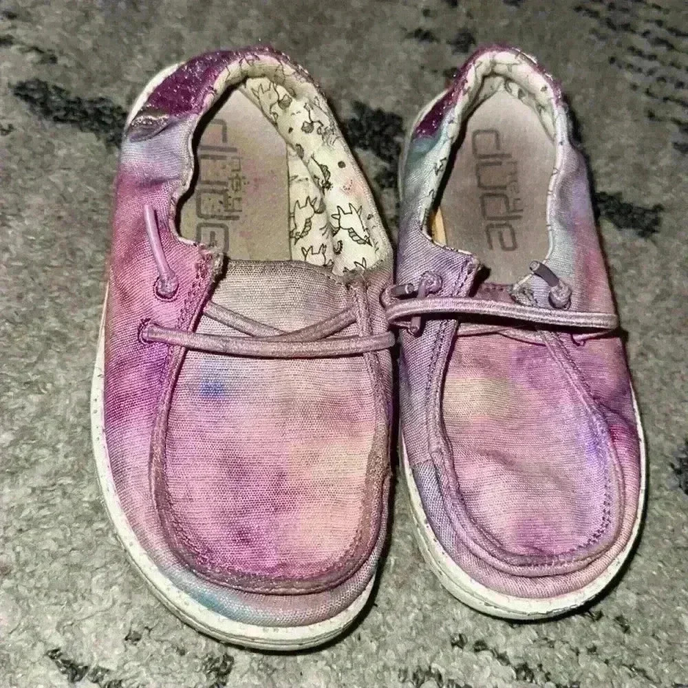 HEY DUDE Girls' Wendy Tie Dye Washable Slip-Ons Shoes Girl's‎ Size 10